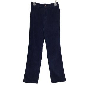 Sears Vintage Womens Size 12 Navy Blue Corduroy Pants 26" Waist Bootcut Boho